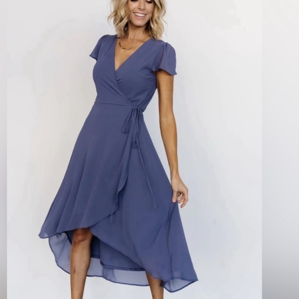 NWT Baltic Born Bristol Midi Blue Wrap Dress Women’s 2XL